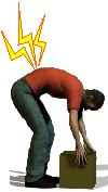 Man giving himself back pain